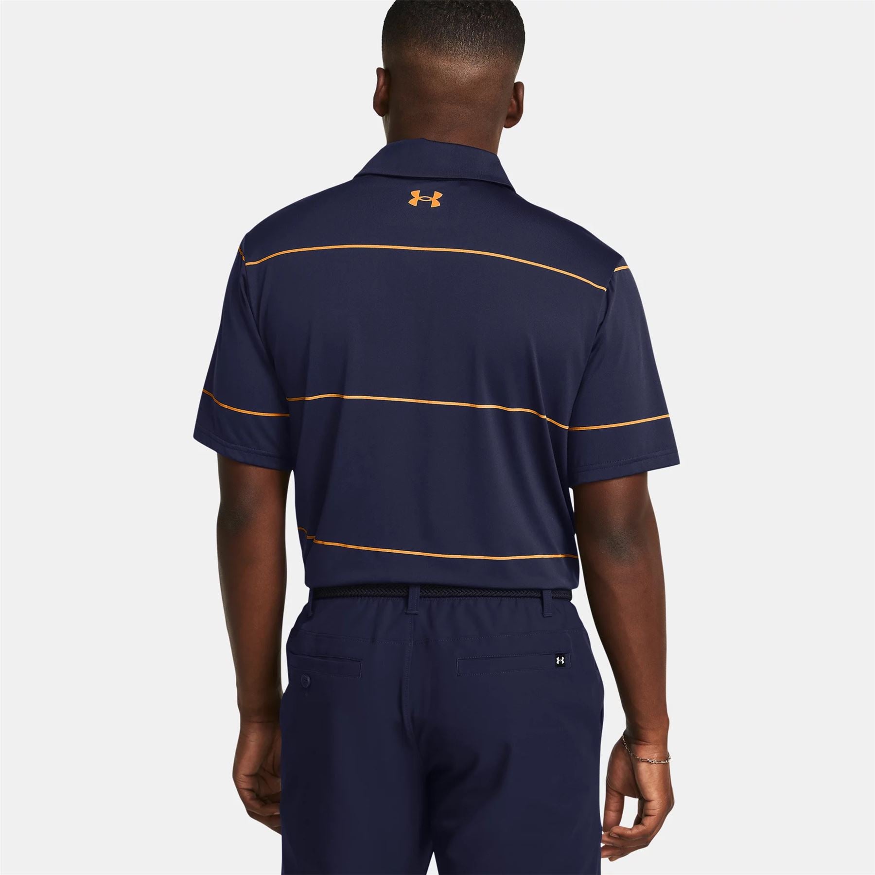 Navy and Orange Playoff 3.0 Stripe Polo - SS24