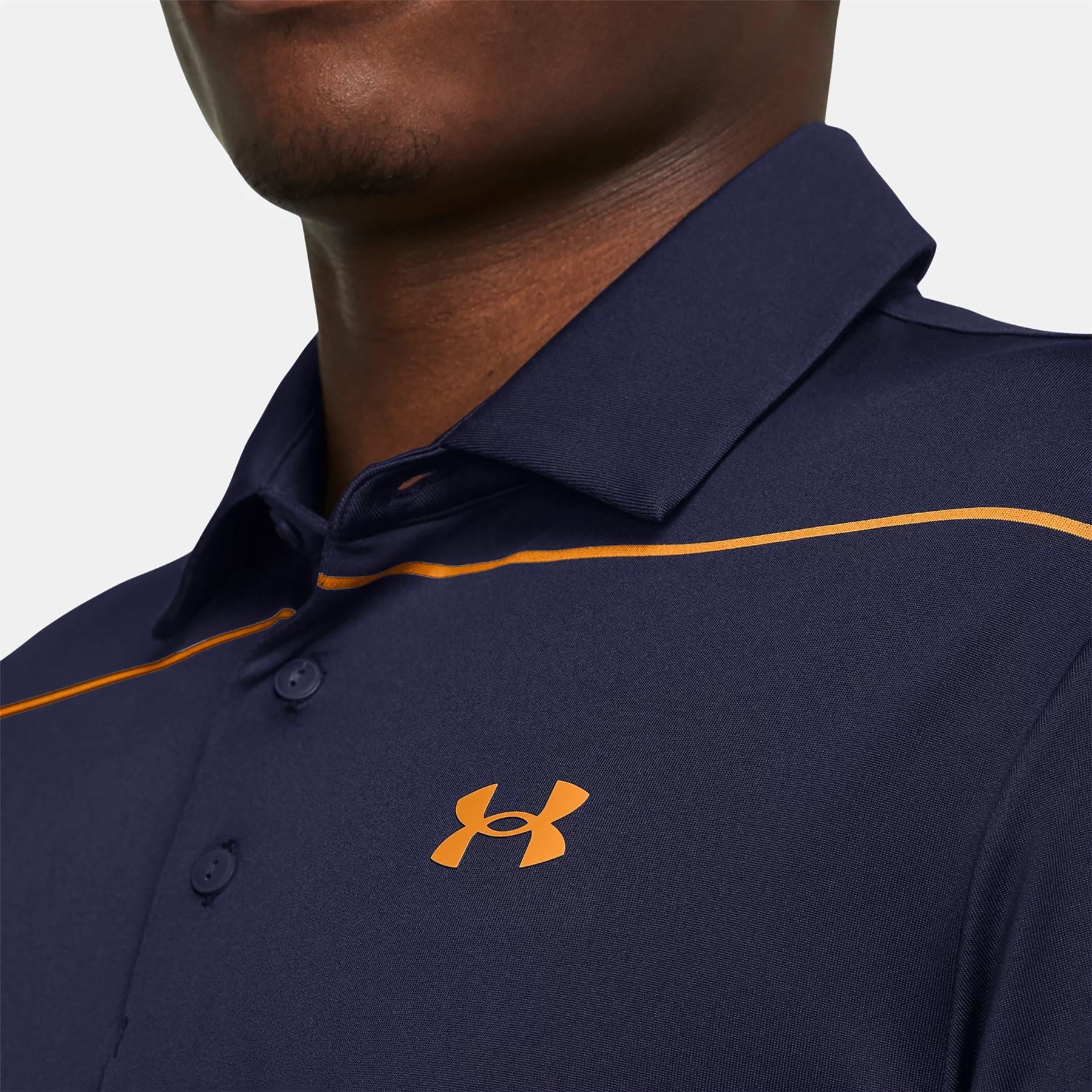 Navy and Orange Playoff 3.0 Stripe Polo - SS24