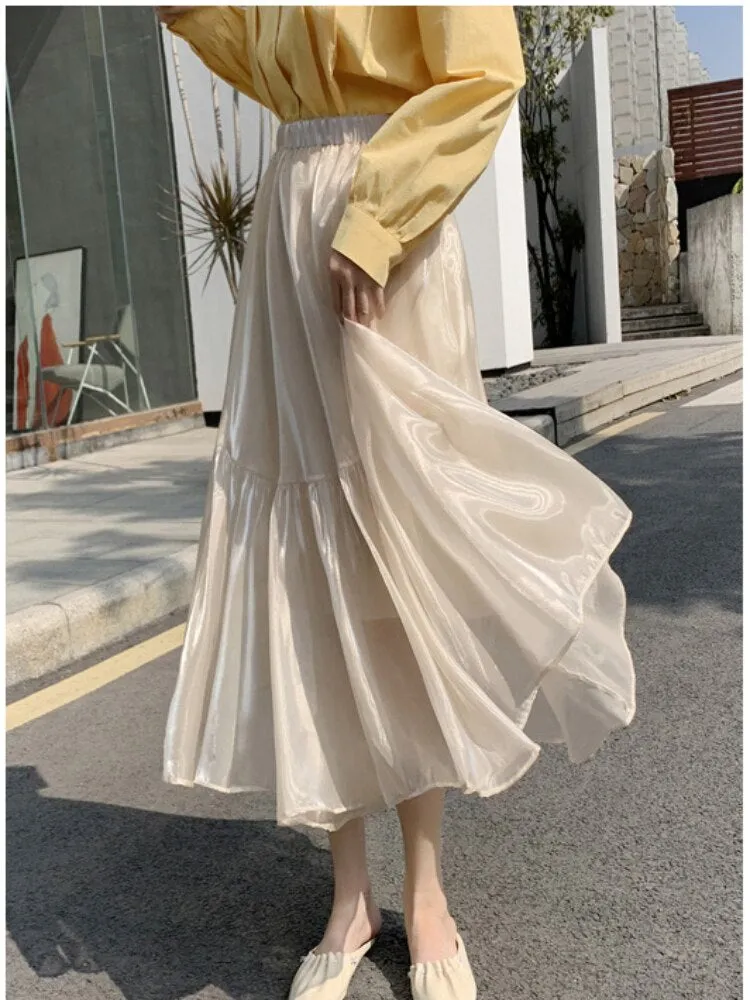 Fresh Colorful Chiffon Skirt for Summer