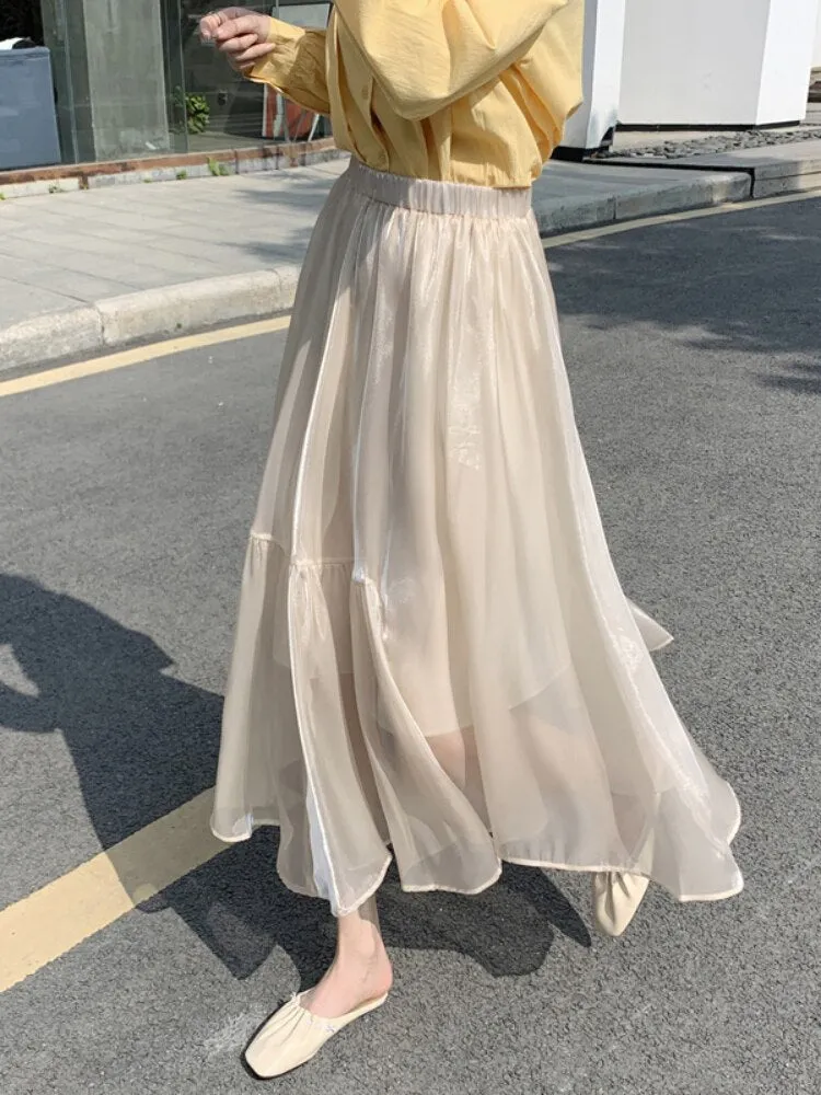 Fresh Colorful Chiffon Skirt for Summer