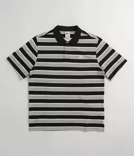 Nike Black and White Striped Polo Shirt