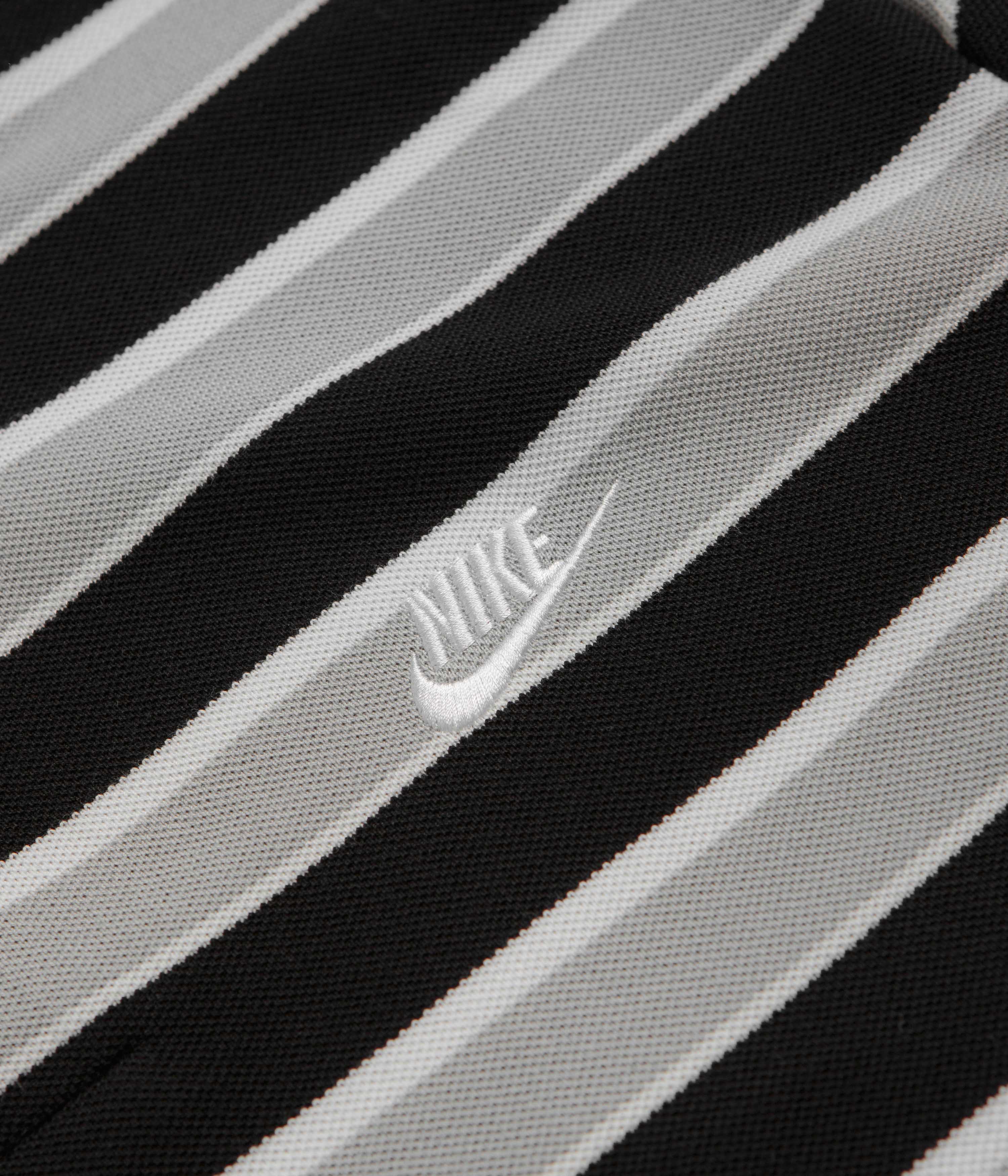 Nike Black and White Striped Polo Shirt