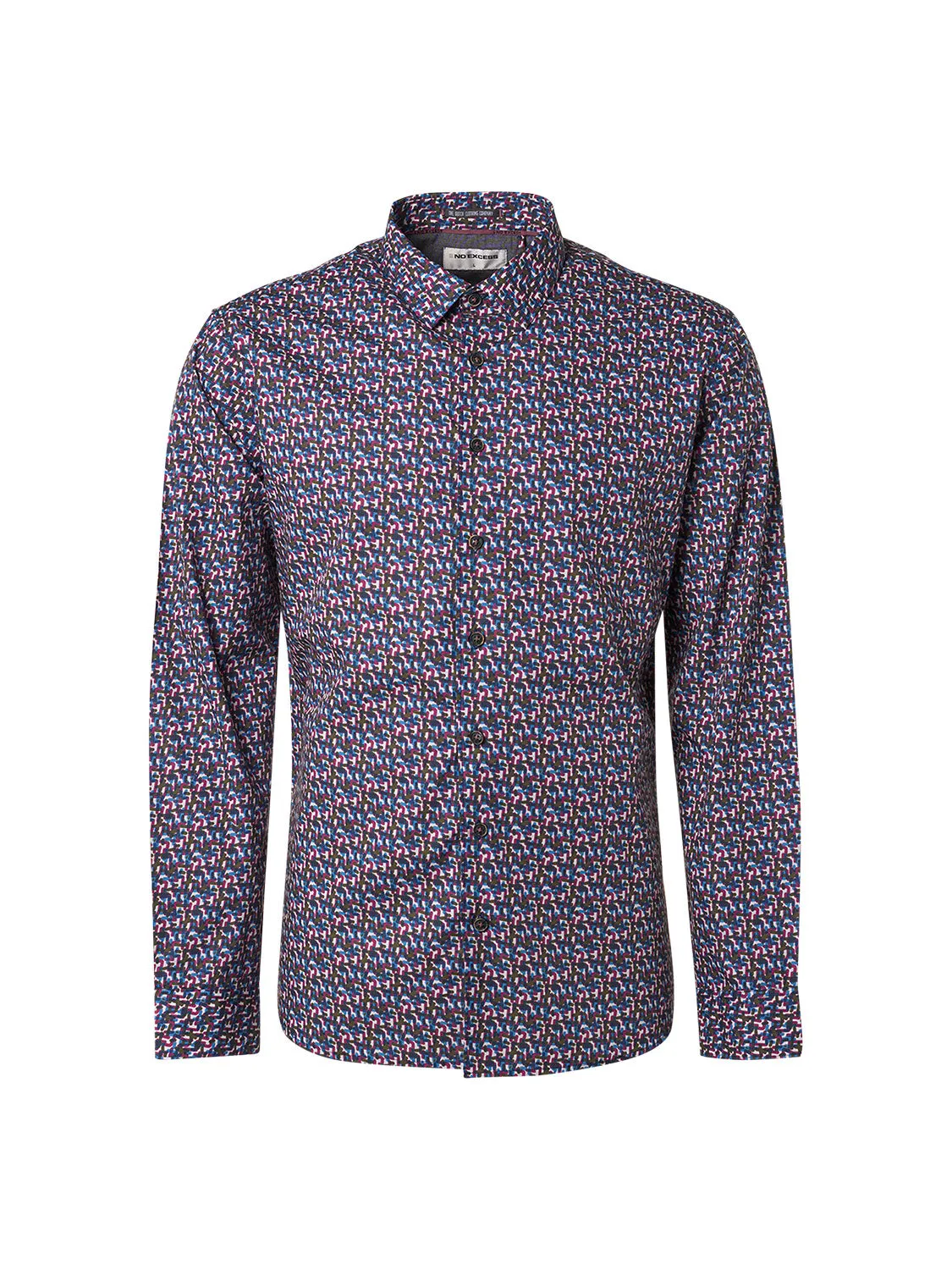 Allover Print Stretch Shirt in Mauve by No Excess