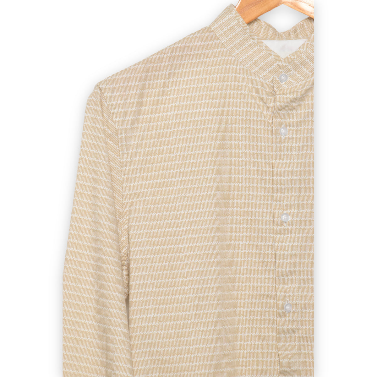 Nowadays Beige Rye Print Shirt