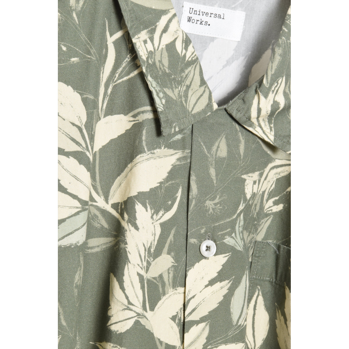 Organic Jungle Print Olive Road Shirt - Universal Works P28034