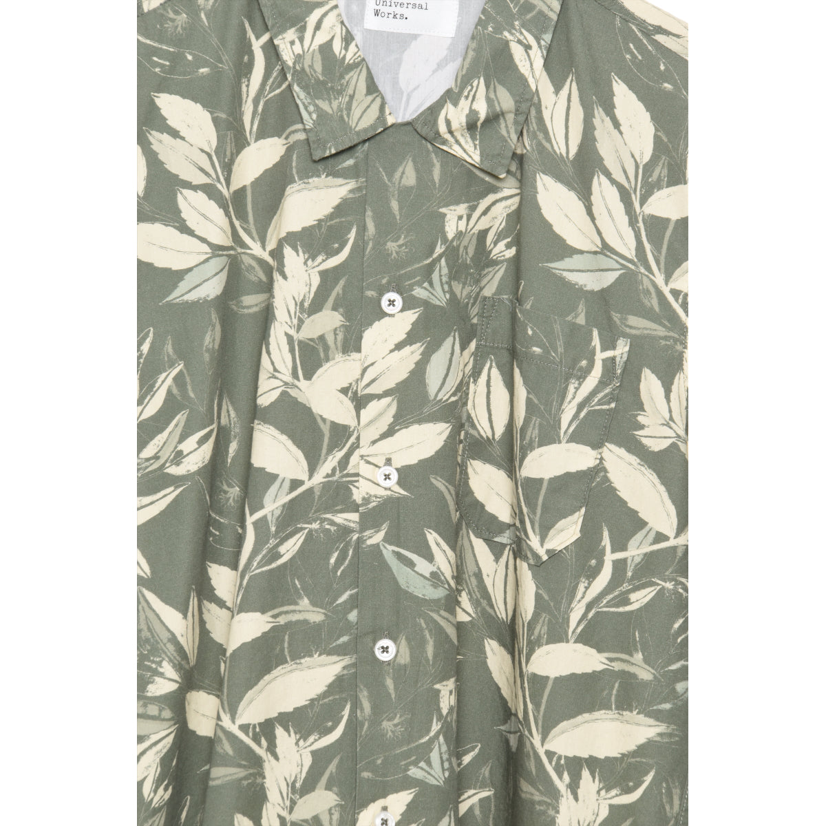 Organic Jungle Print Olive Road Shirt - Universal Works P28034