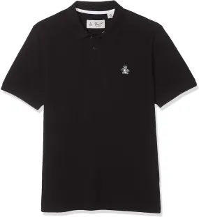 Raised Rib Short Sleeve Polo Shirt at Original Penguin True Black