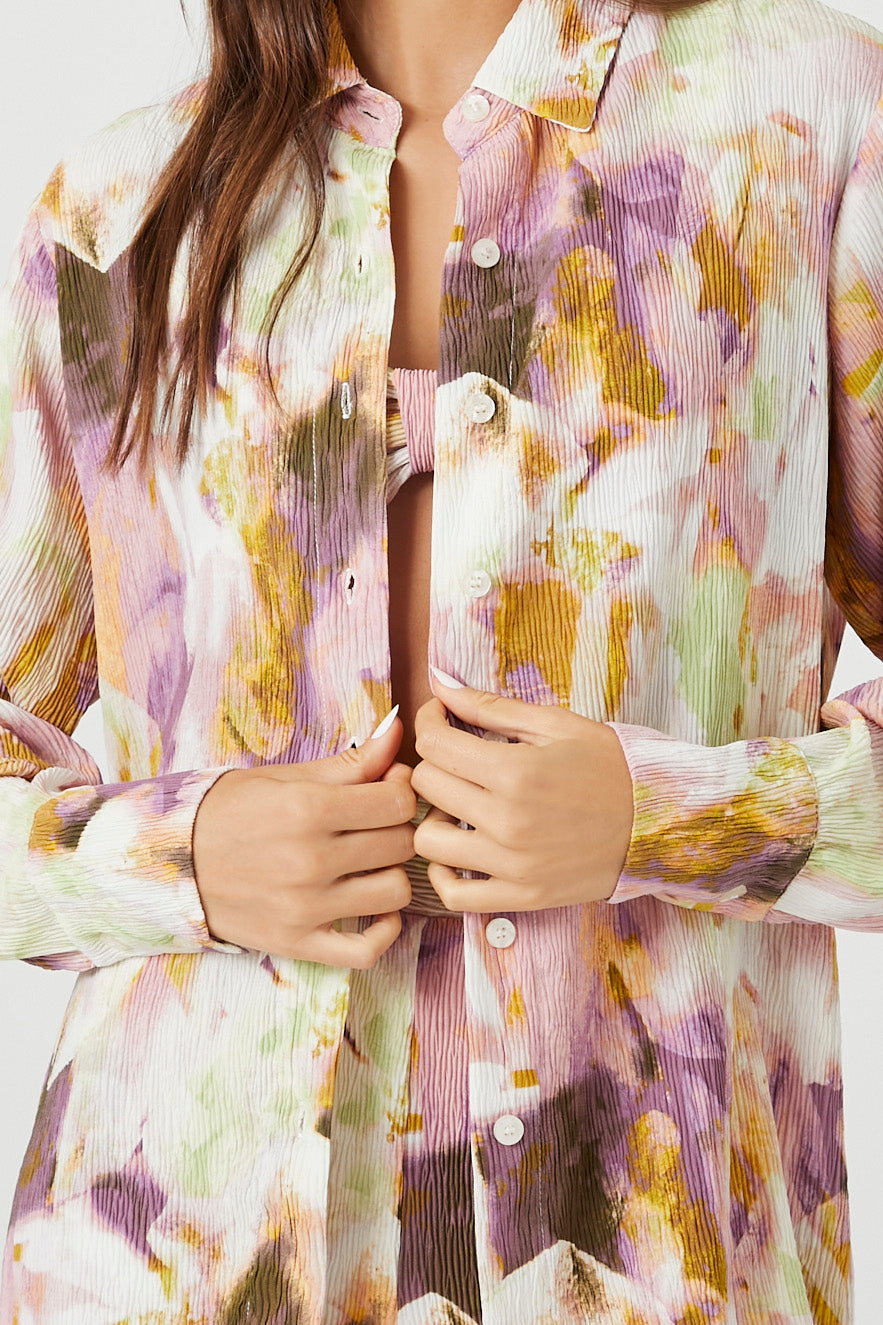 Oversized Floral Print Shirt