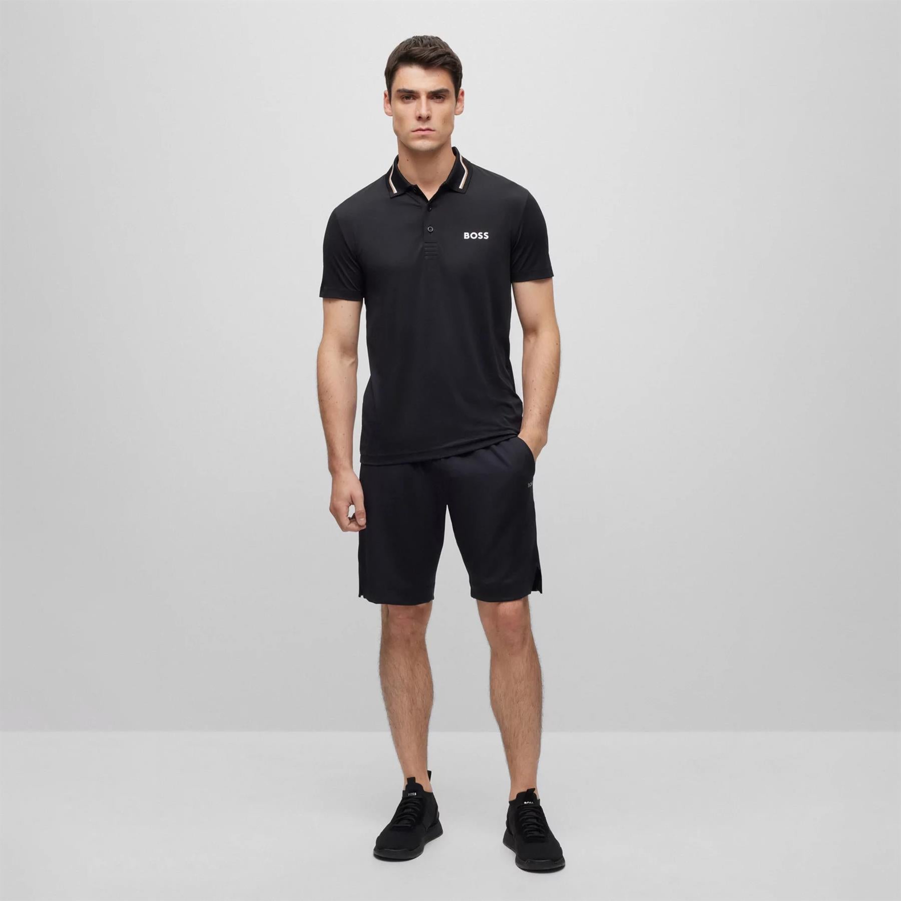 Paddytech Polo Shirt in Black with Regular Fit