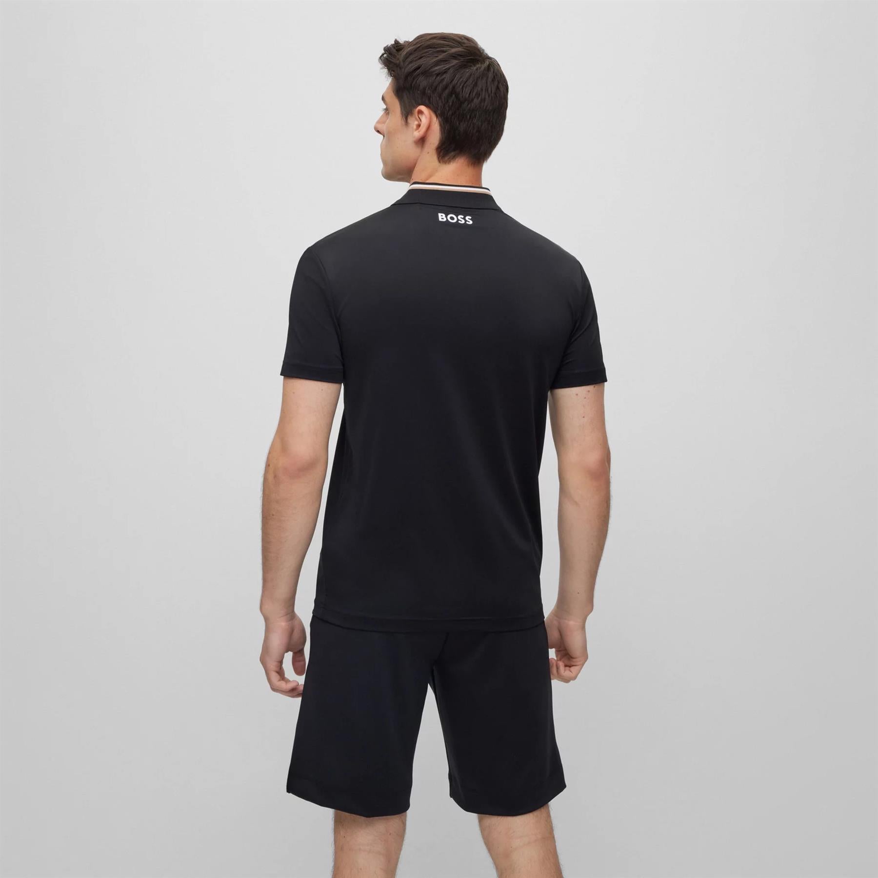 Paddytech Polo Shirt in Black with Regular Fit