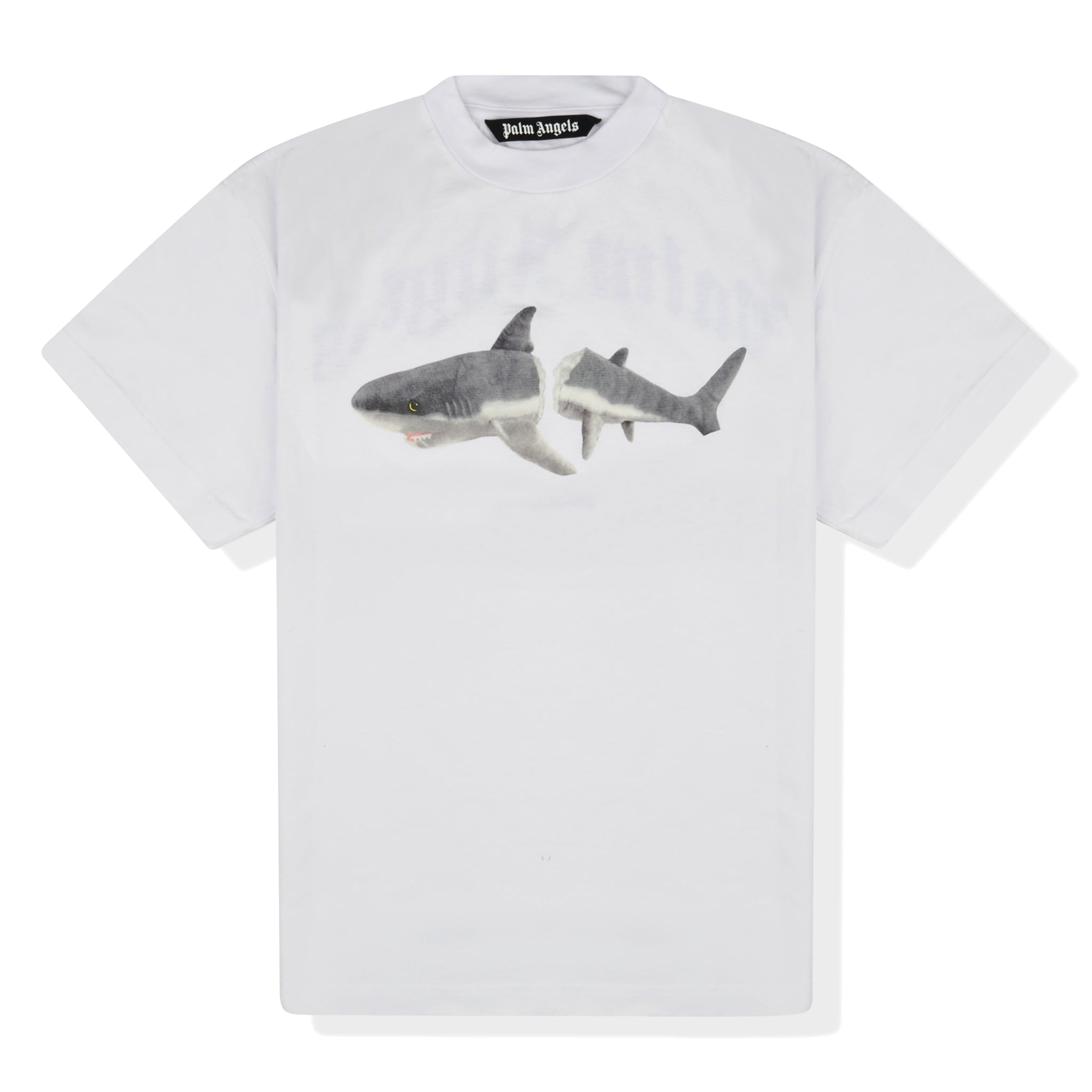 Palm Angels White Shark Print T-Shirt