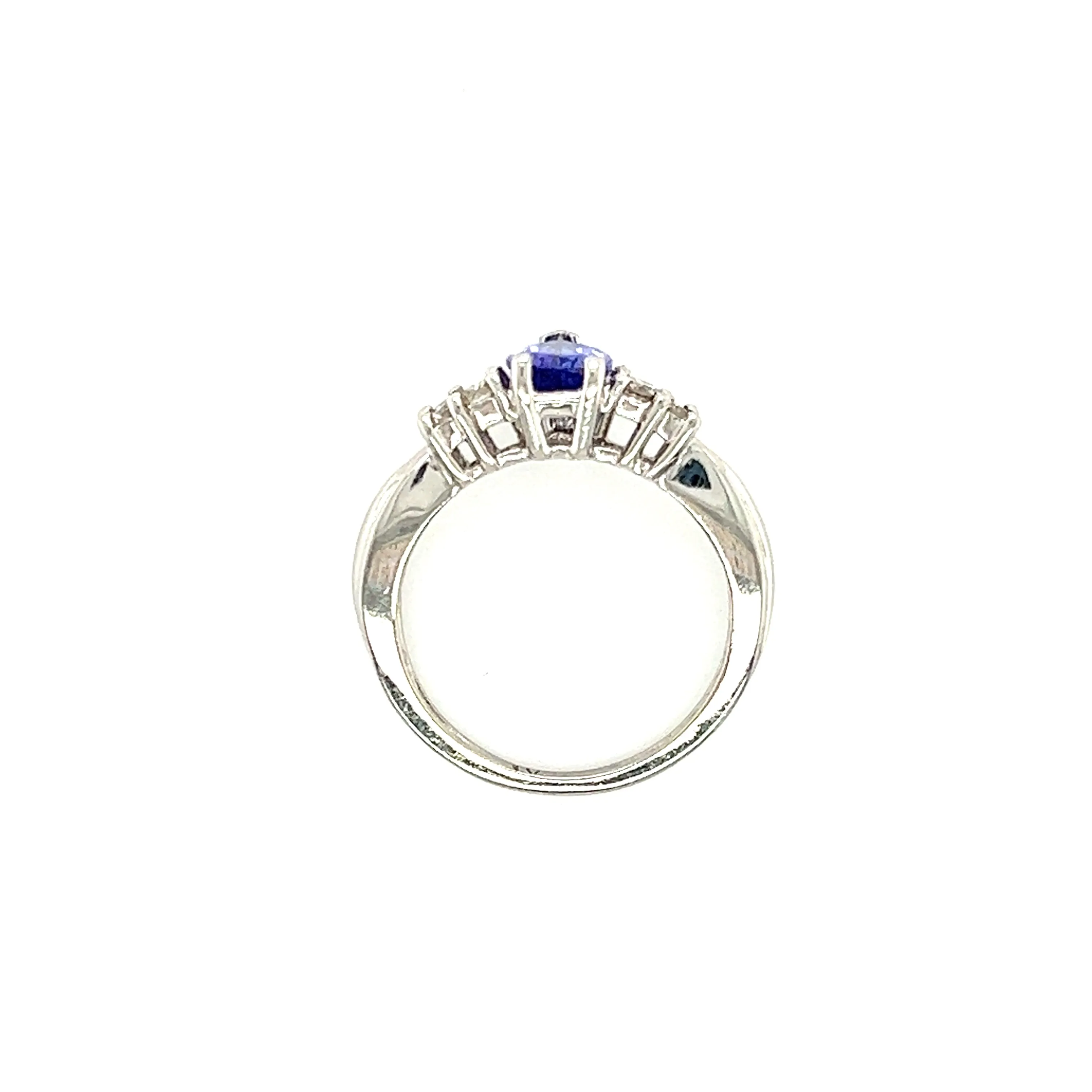 Pear Tanzanite Ring Platinum Side Diamonds Results