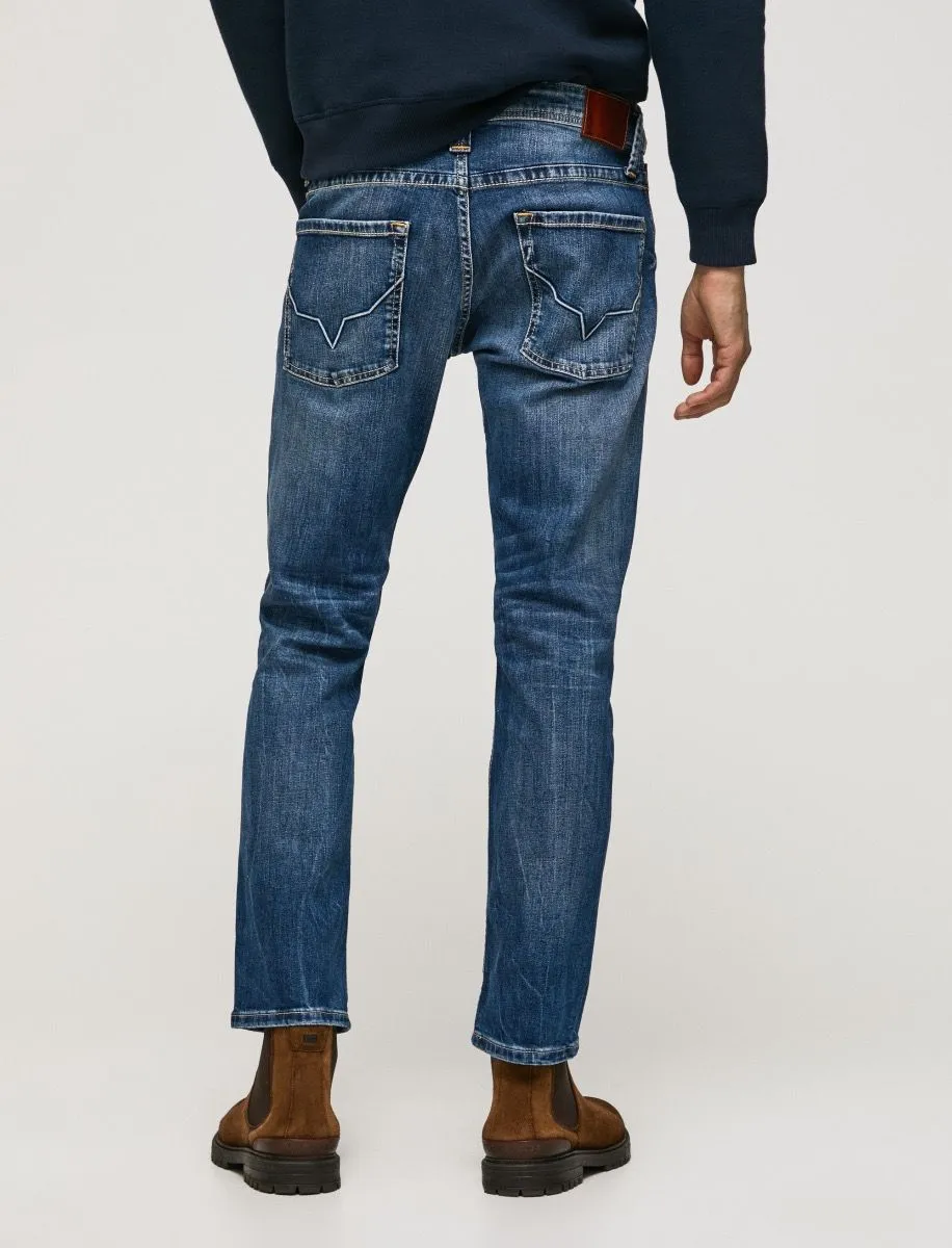 Pepe Jeans Blue Cash Regular Denim Jeans Z23