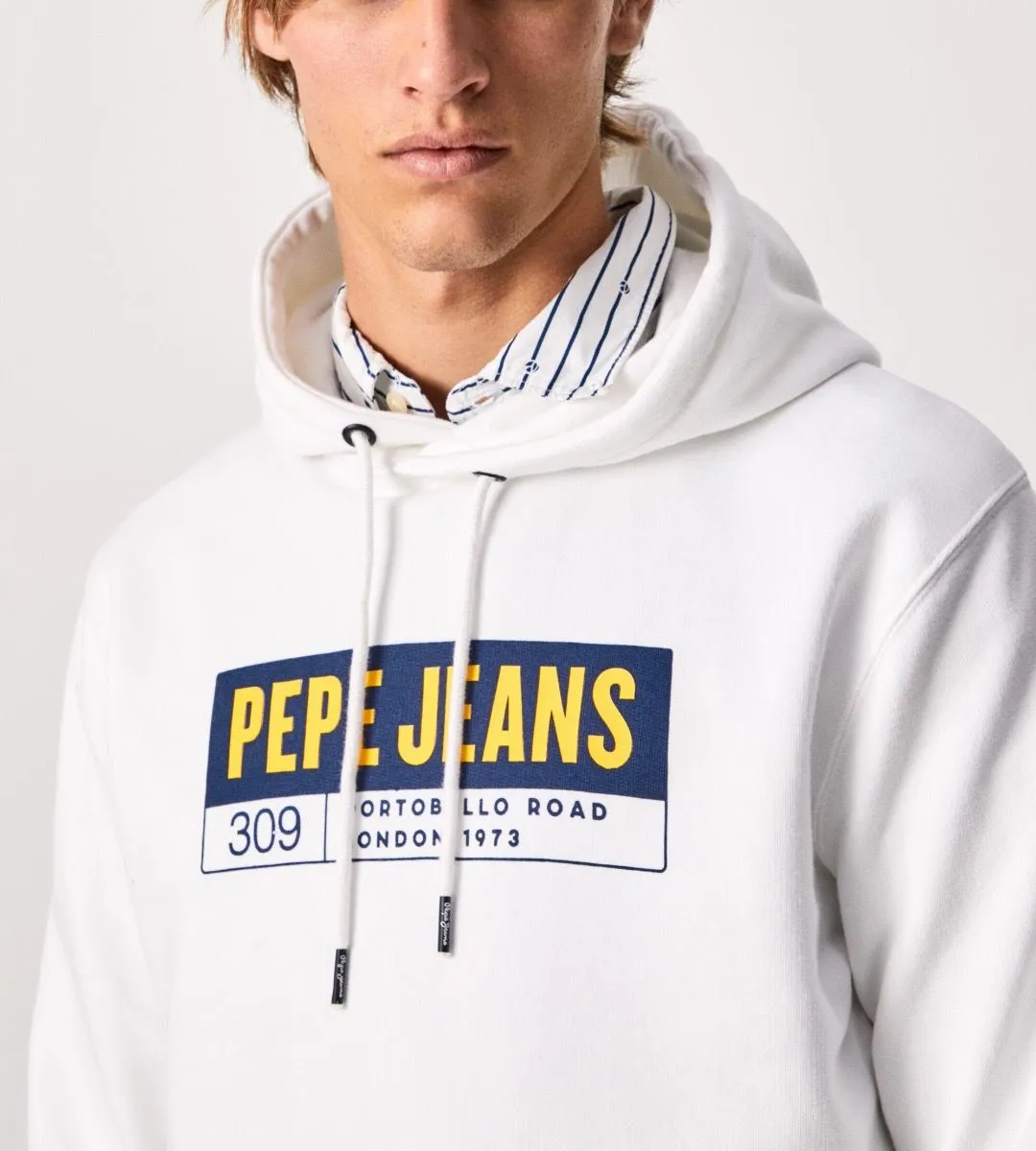 Pepe Jeans Douglas Logo Hooded Sweatshirts White Deal