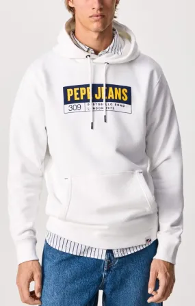 Pepe Jeans Douglas Logo Hooded Sweatshirts White Deal