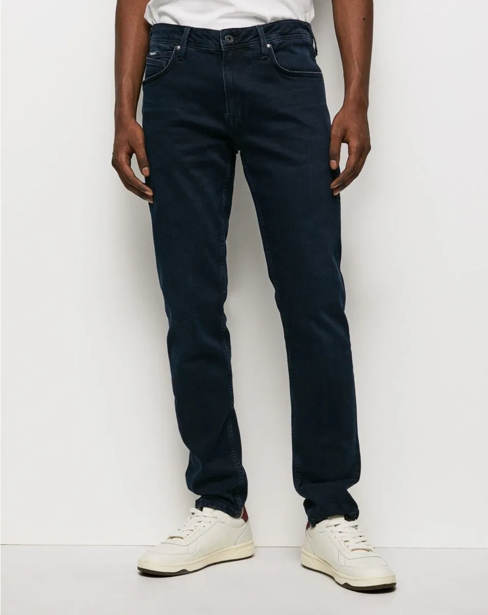 Pepe Jeans Black Hatch Slim Regular Denim Jeans WP4