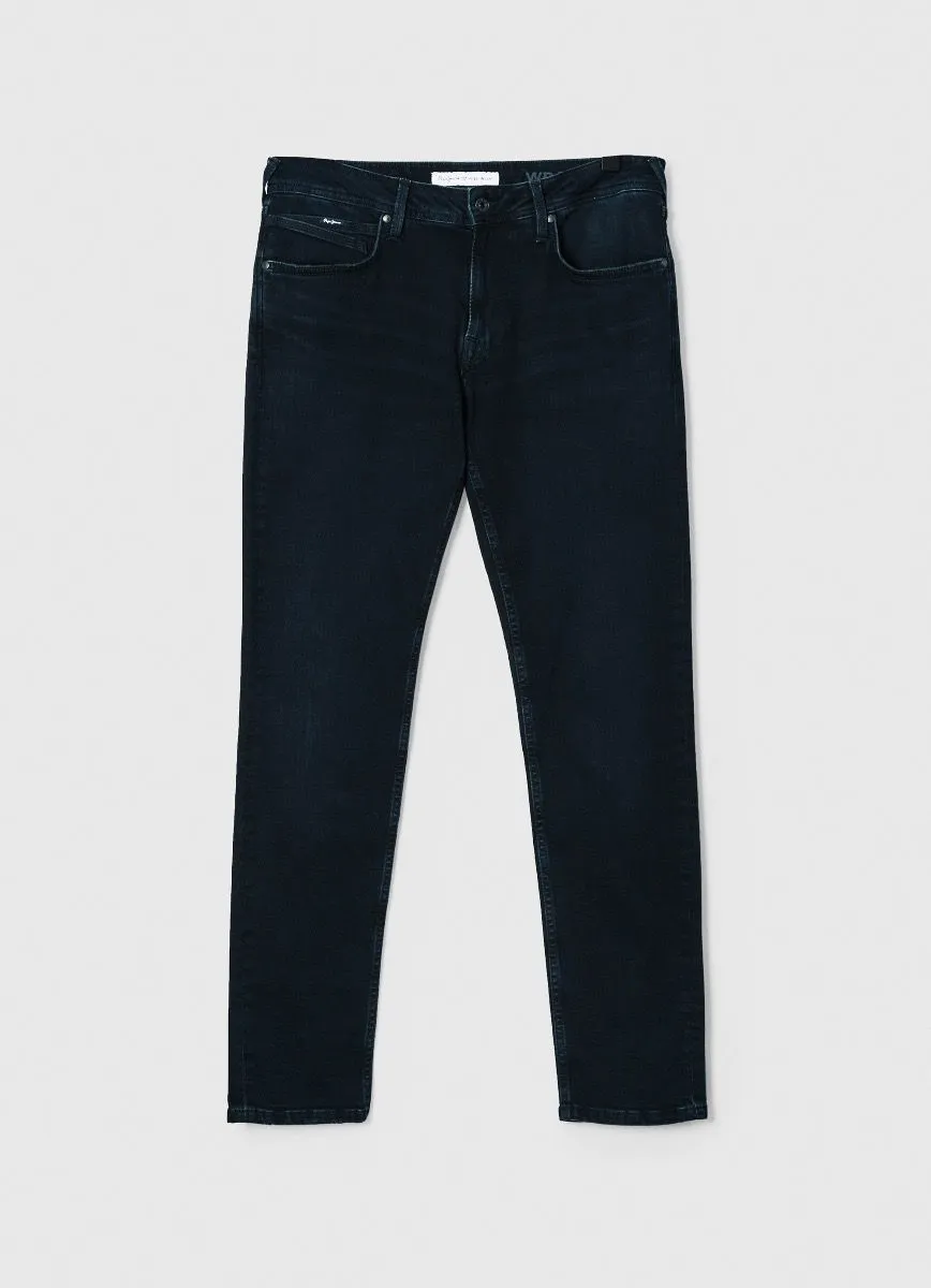 Pepe Jeans Black Hatch Slim Regular Denim Jeans WP4