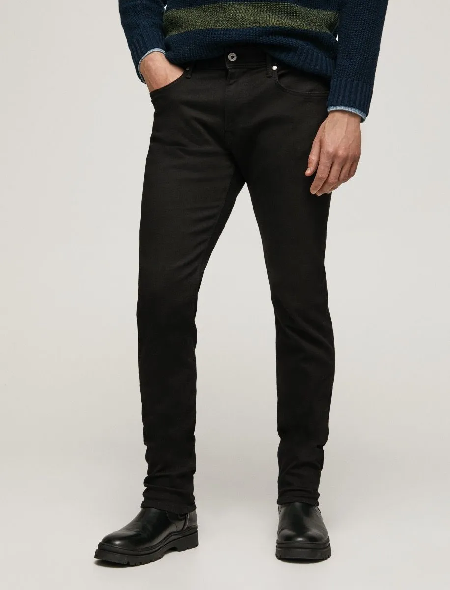 Pepe Jeans Stanley Taper Fit Black Denim Jeans XE5