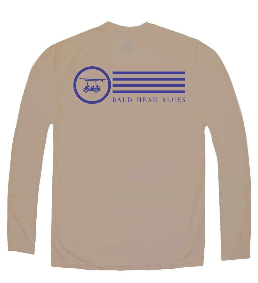 Performance Long Sleeve Circle Shirt with Stripes - Tan