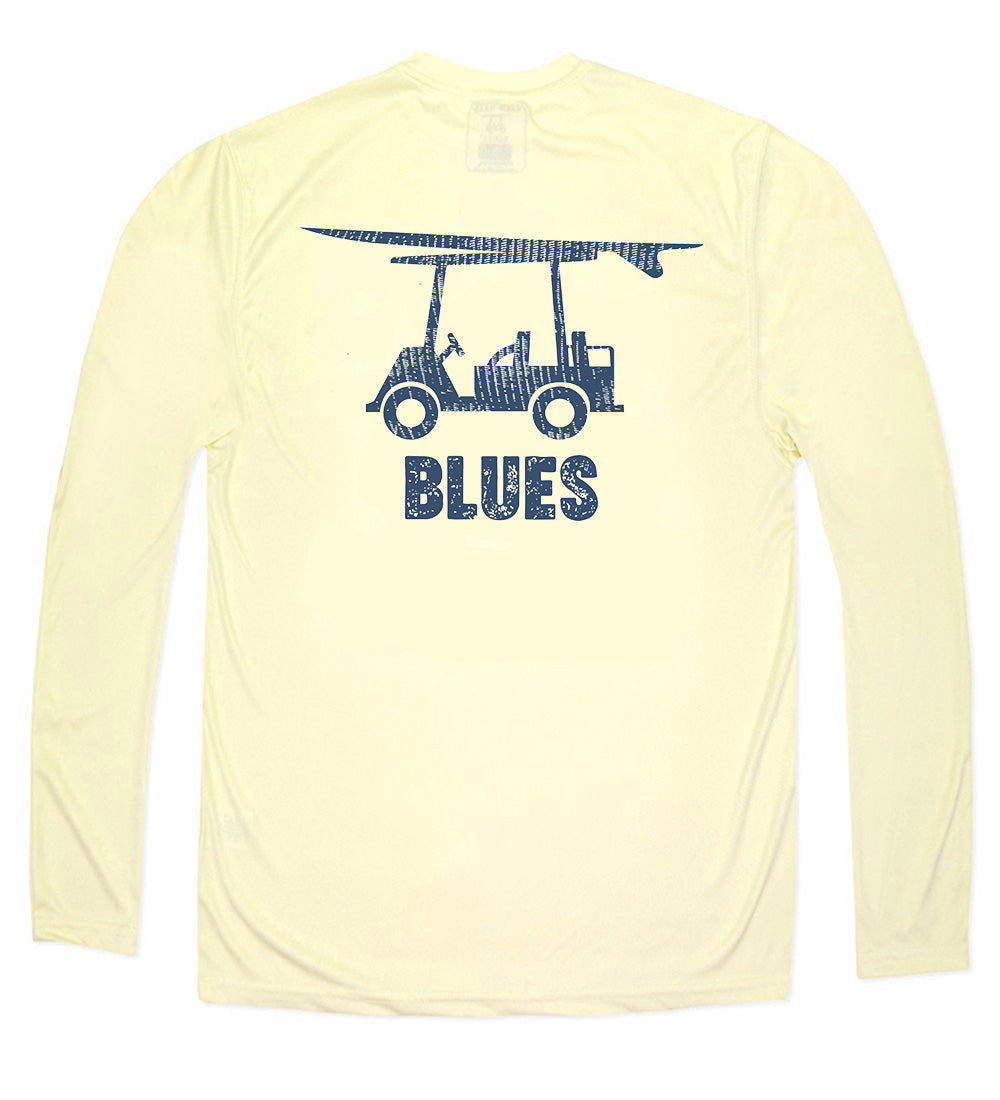 Performance Long Sleeve Yellow T-Shirt with Blues Logo