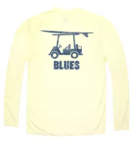 Performance Long Sleeve Yellow T-Shirt with Blues Logo