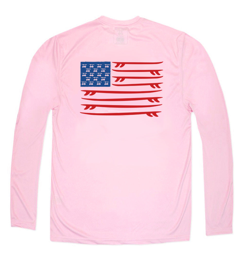 Performance Surfboard Flag T-Shirt in Pink