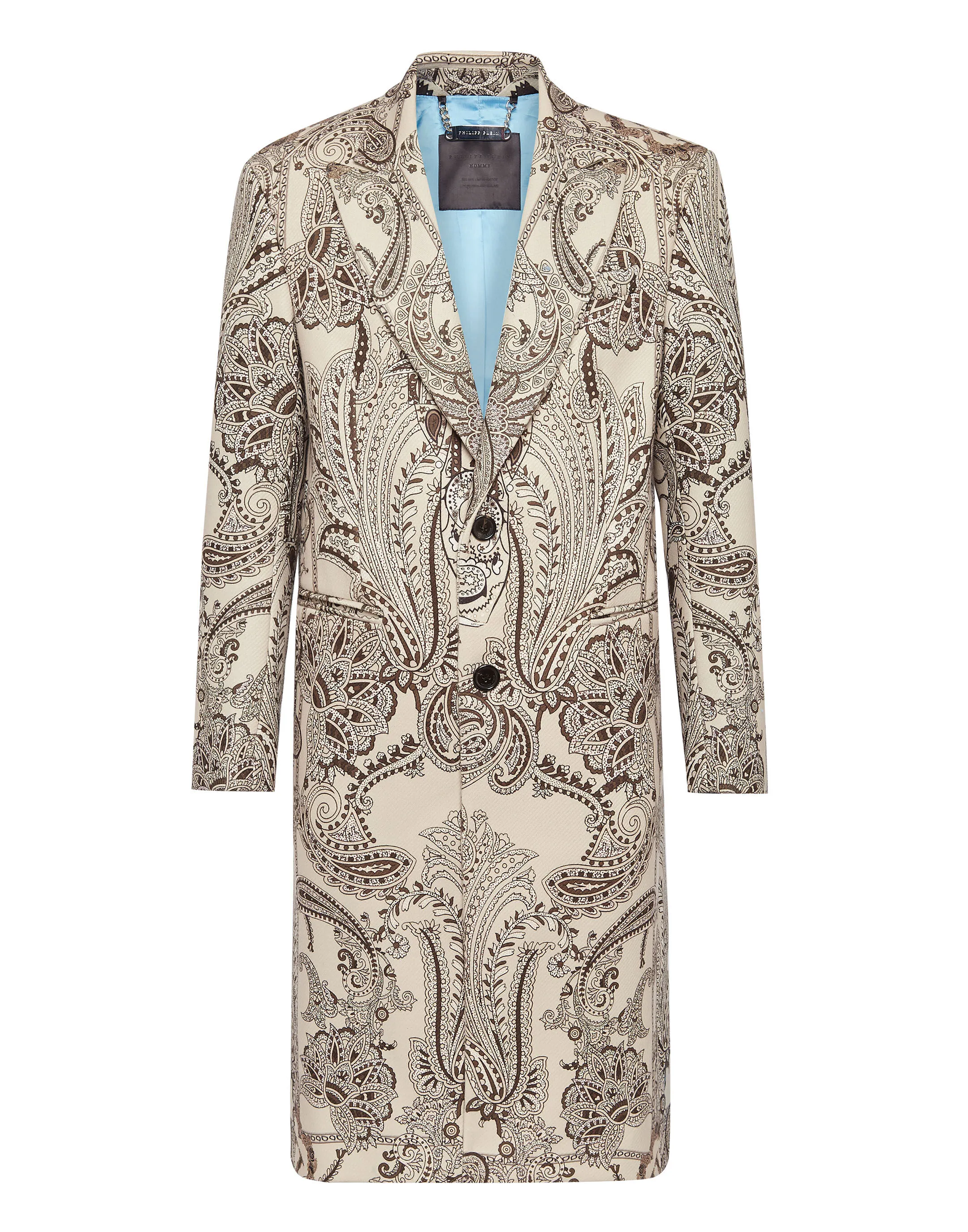 PHILIPP PLEIN Wool Coat Paisley Foulard