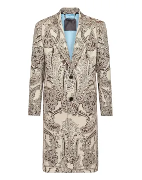 PHILIPP PLEIN Wool Coat Paisley Foulard