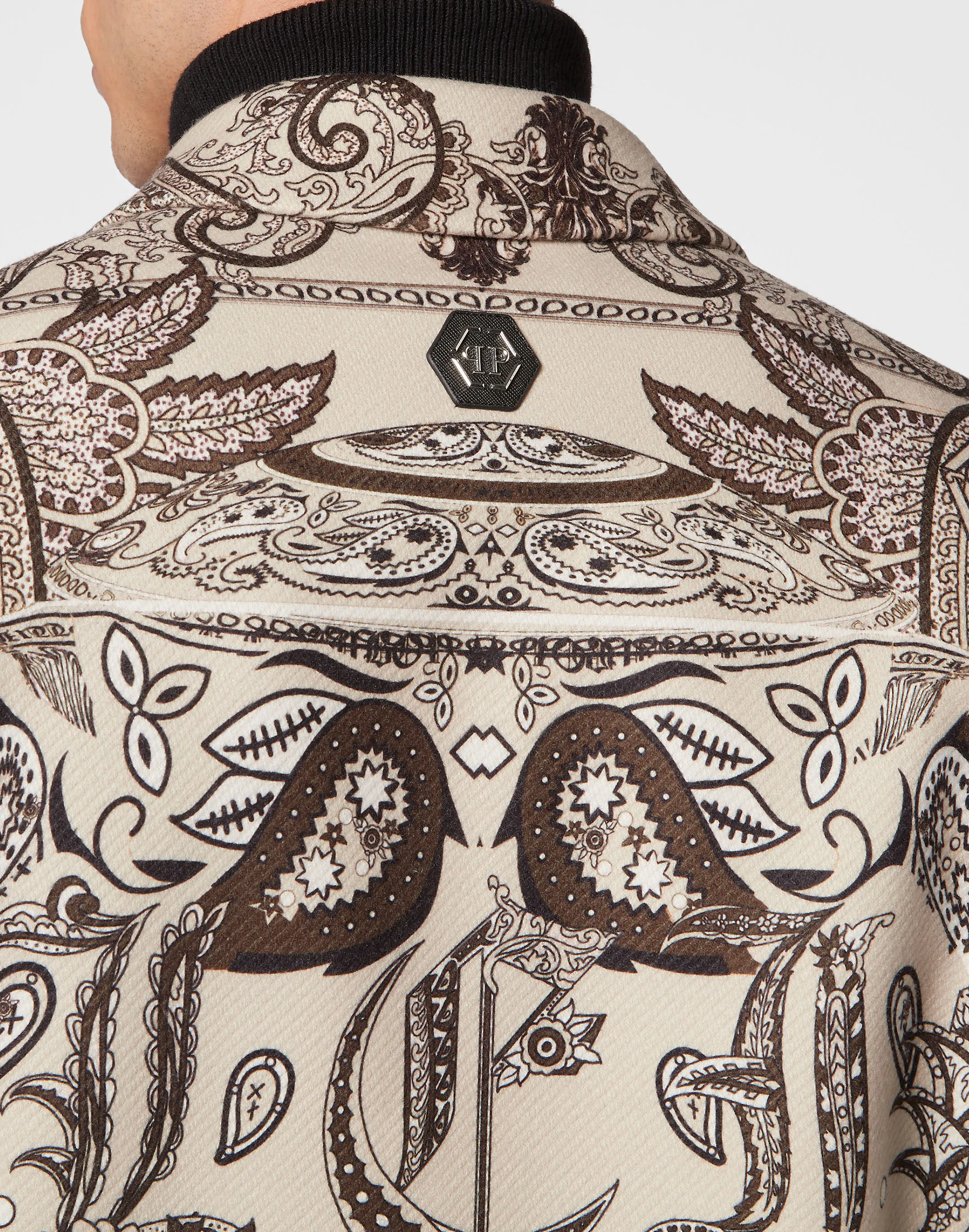 PHILIPP PLEIN Wool Coat Paisley Foulard