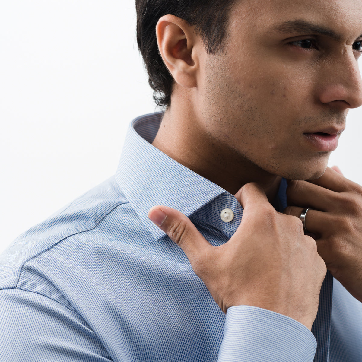 Pin-striped Blue/White Dress Shirt