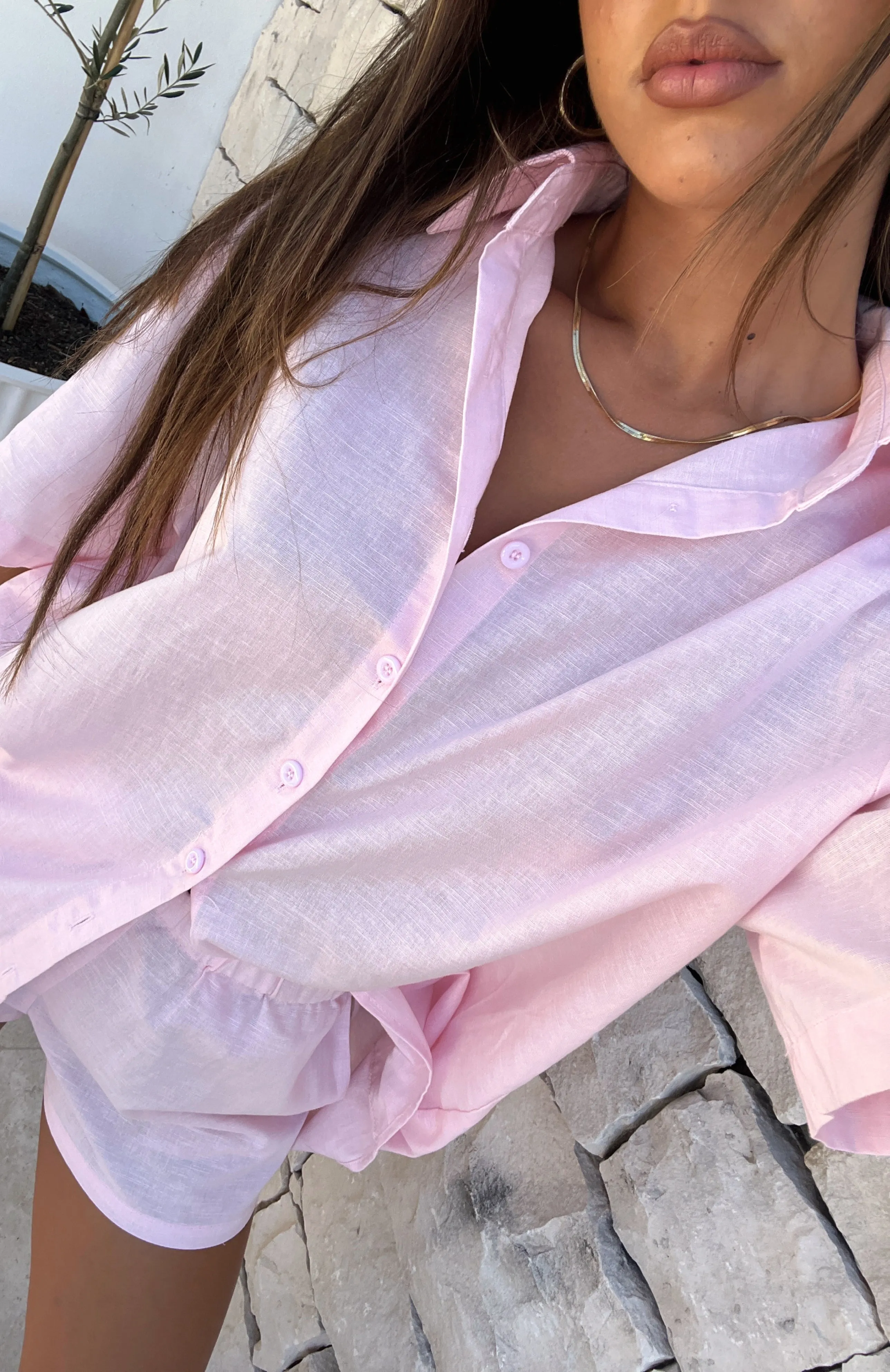 Pink Button Up Shirt - Bring You Out Collection