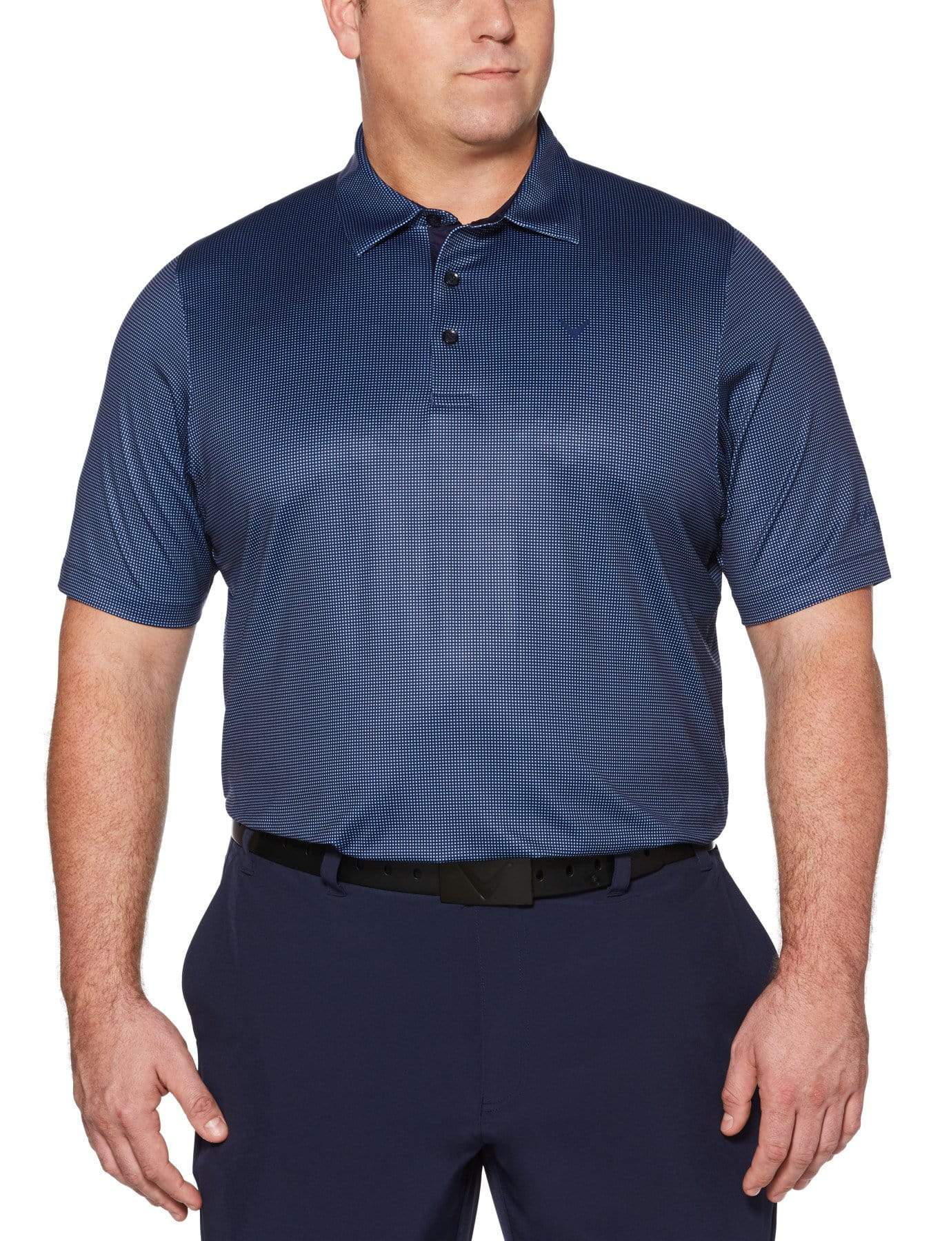 Plus Size Gingham Swing Tech Polo