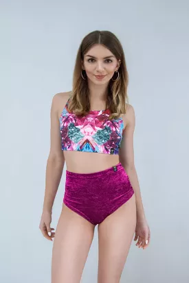 Pole Addict Fuchsia Velvet Basic High Waist Scrunch Butt Shorts