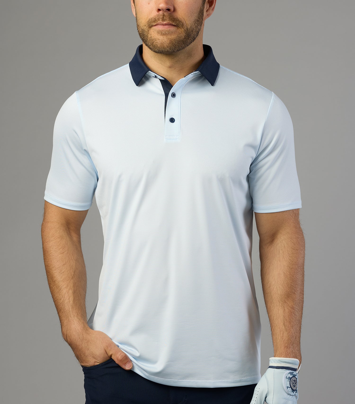 Polo Shirt with Striped Design