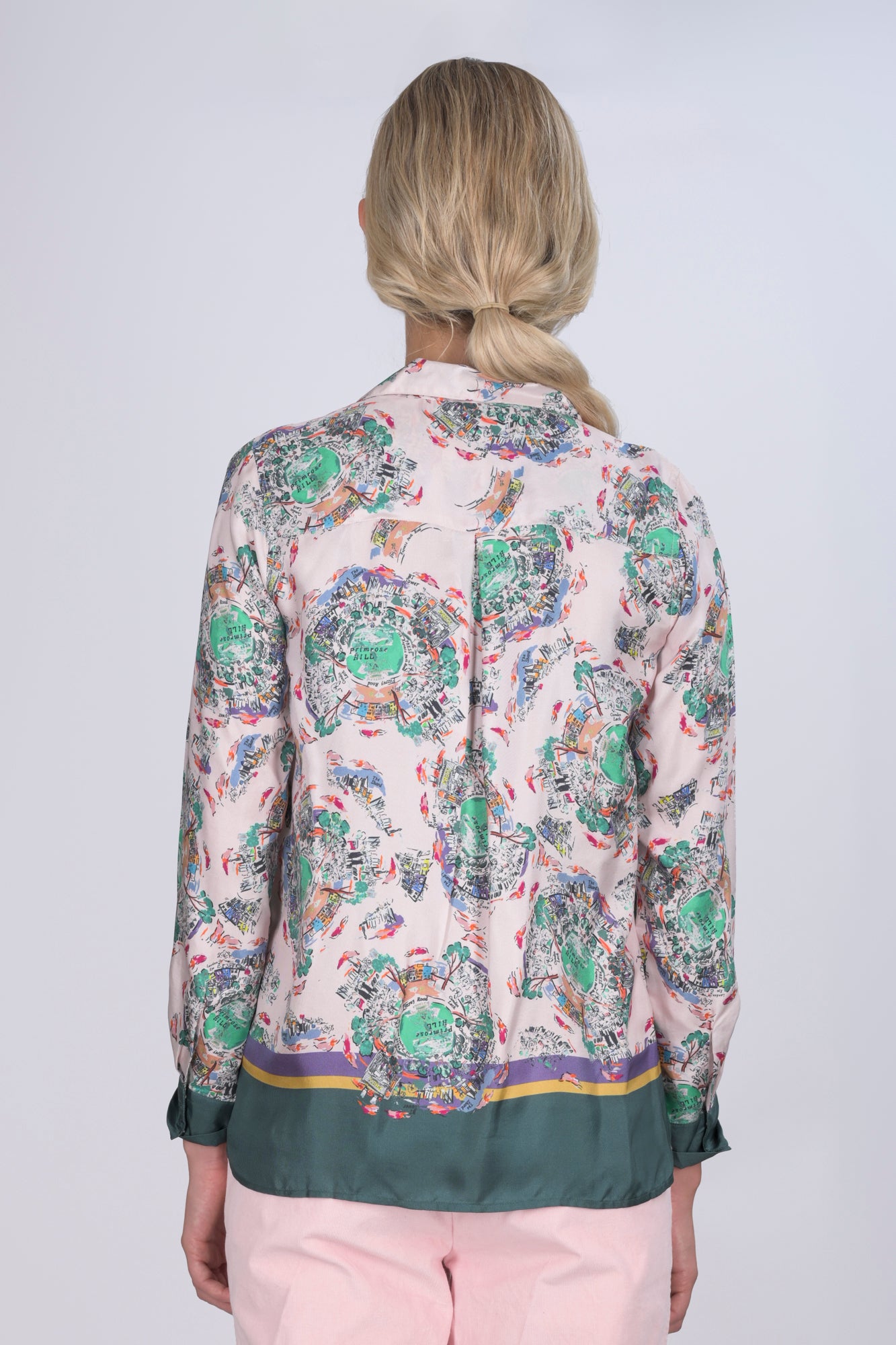 Primrose Hill city print silk twill Jodie shirt - Results: City print silk twill Jodie shirt, Primrose Hill