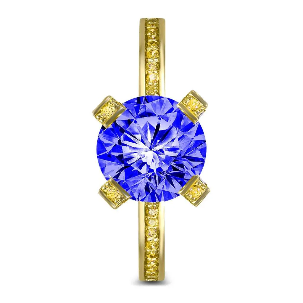 Princess Tanzanite Engagement Ring in Gold