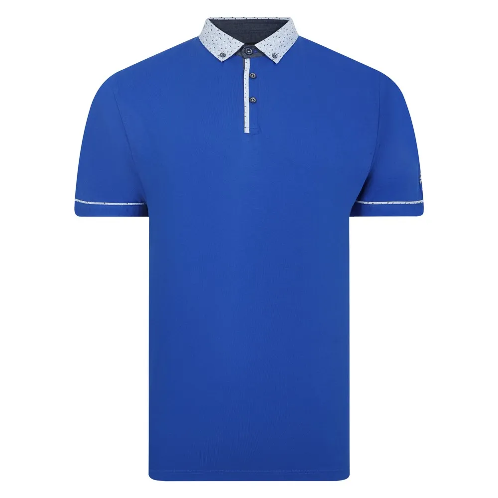 Polo Shirt with Printed Collar