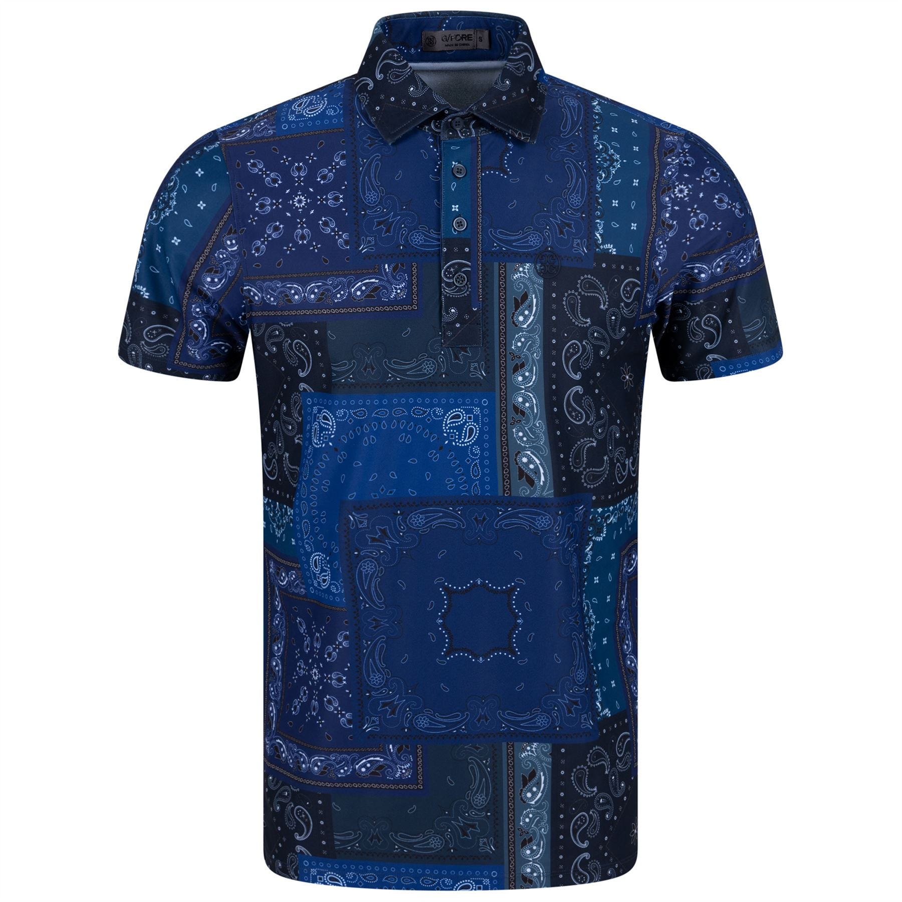 Printed Pique Polo Shirt - Twilight Blue