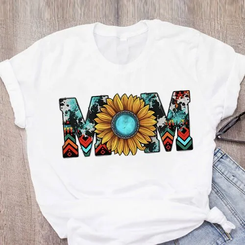 Printing Short Sleeve T-shirts for Women with Casual Letter Designs