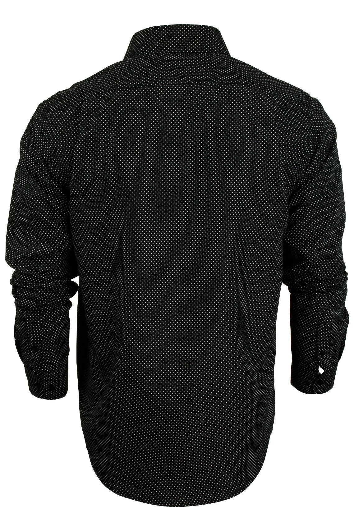 Process Black 'Cell' Long Sleeve Brave Soul Men's Spotted Print Shirt