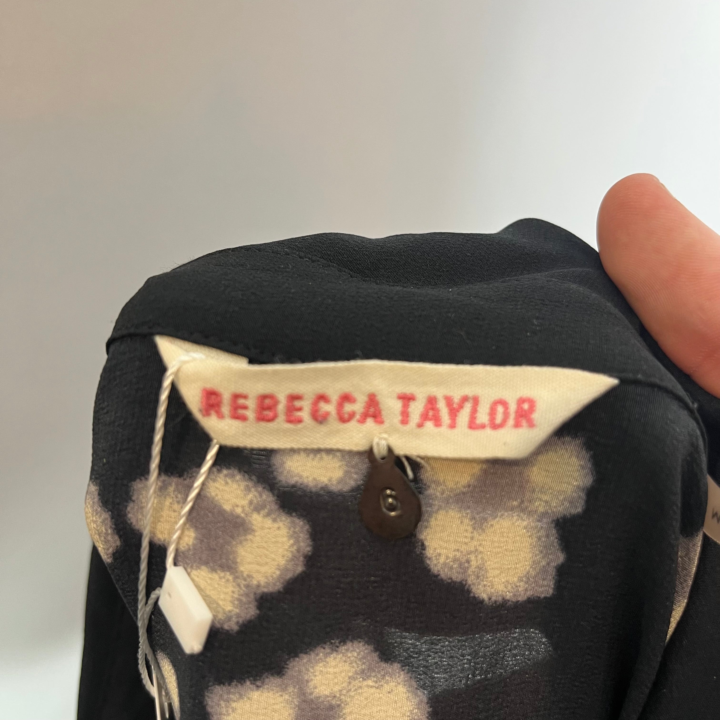 Rebecca Taylor Navy Cheetah Print Silk Shirt