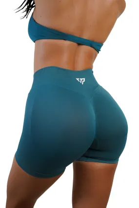 Teal Scrunch Shorts for Women - Shop Now