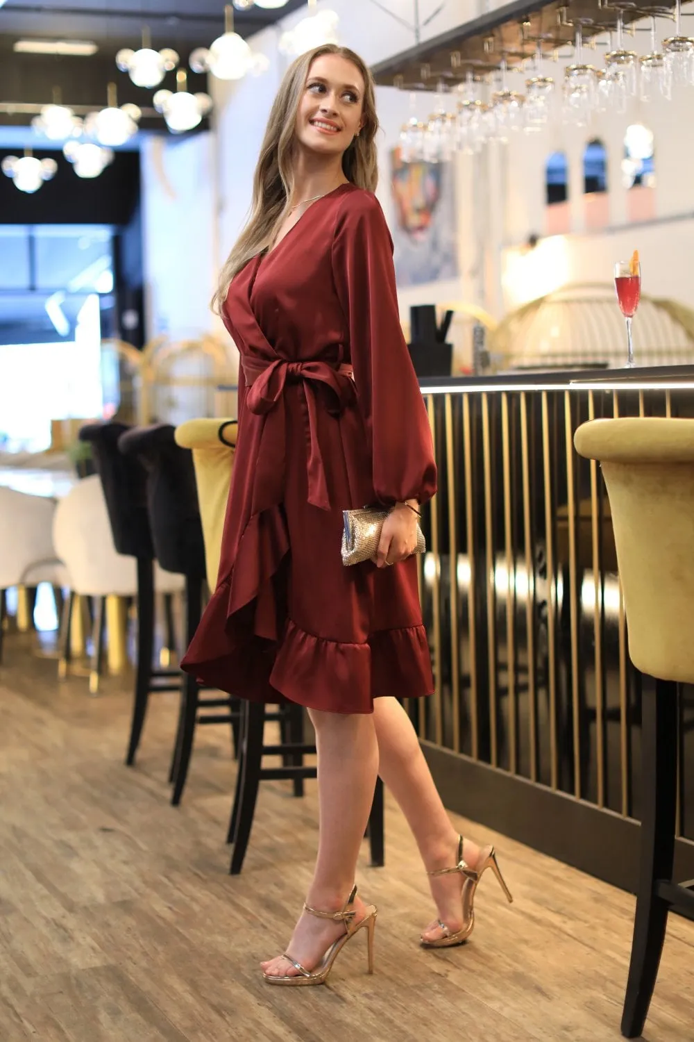 Red Frill Wrap Dress - Second Pair