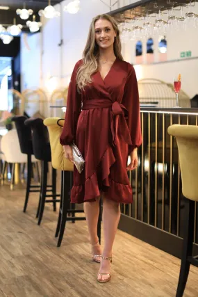 Red Frill Wrap Dress - Second Pair