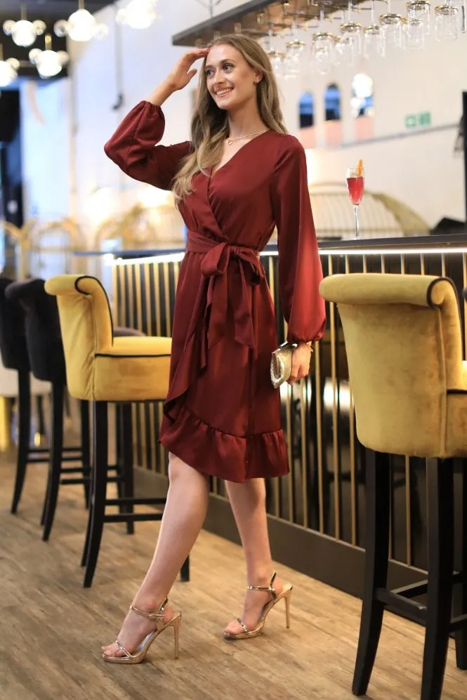 Red Frill Wrap Dress - Second Pair