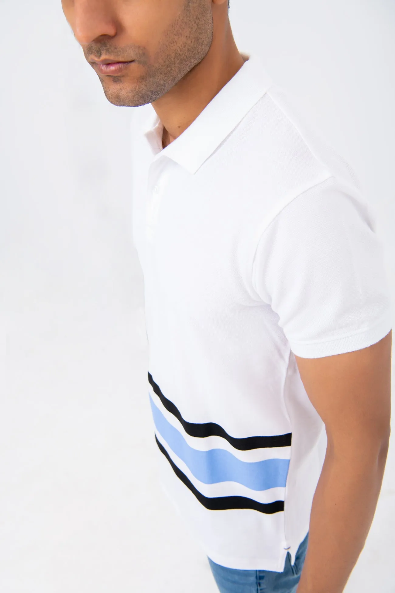 Printed Cotton Polo Shirt with Relaxed Fit