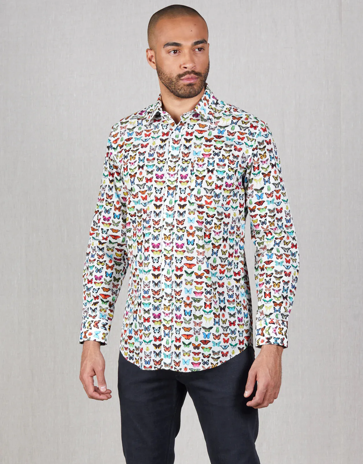 Rembrandt - Sinatra Shirt with Butterfly Print Design