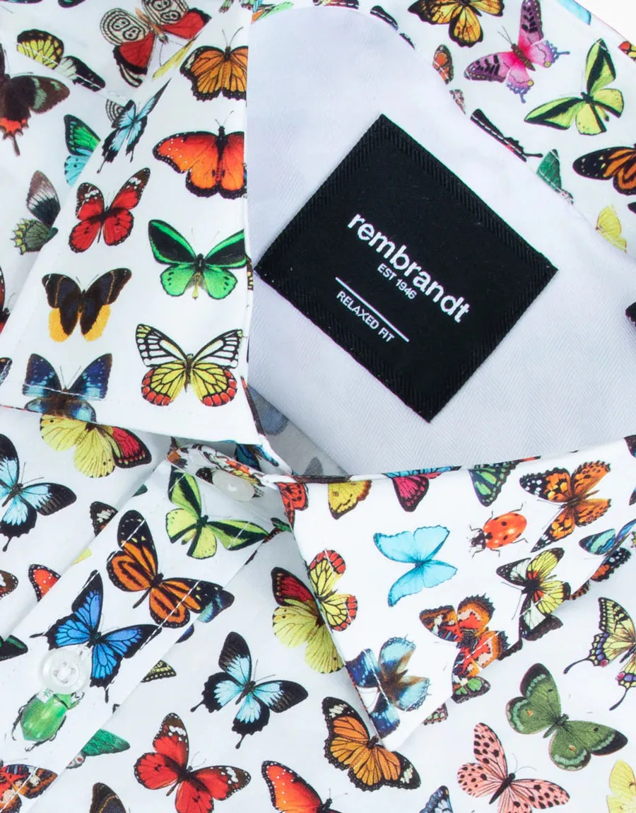 Rembrandt - Sinatra Shirt with Butterfly Print Design