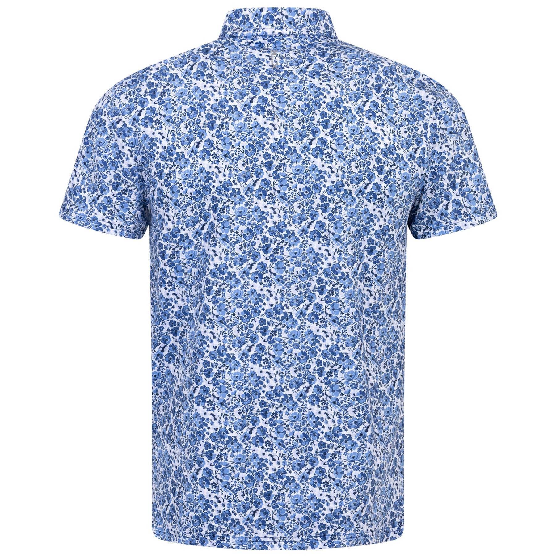 RLX Tailored Fit Floral Blue Polo Shirt - SS24