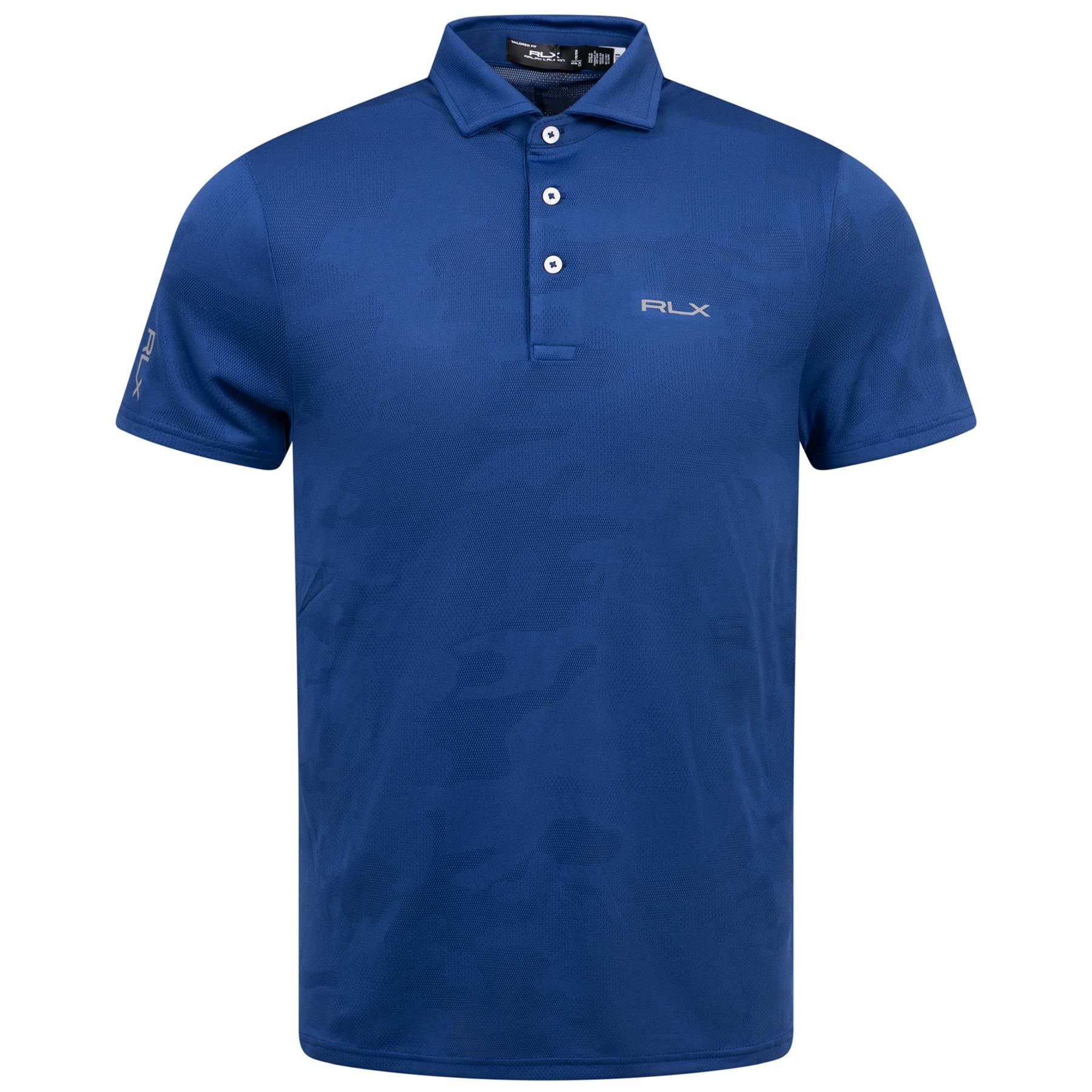 RLX Tailored Fit Lightweight Royal Blue Camo Polo - SS24